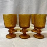 Set of 6 amber glasses