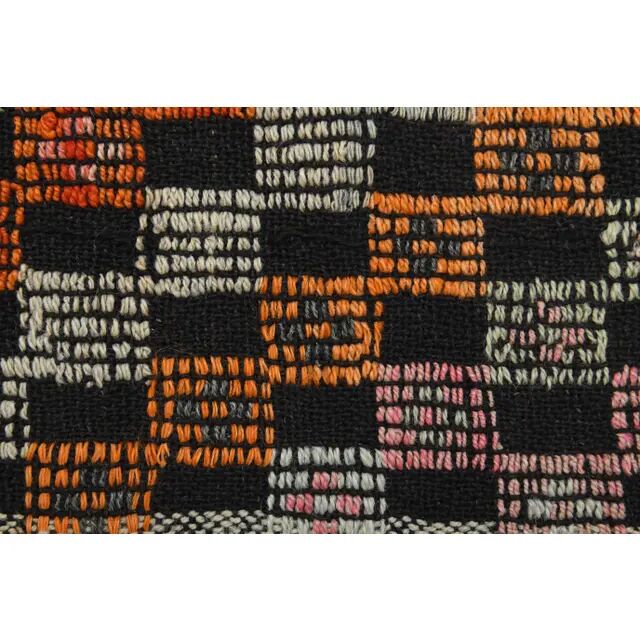 1970s Turkish Oushak Handmade Wool Cotton Brown Kilim Runner 81x172