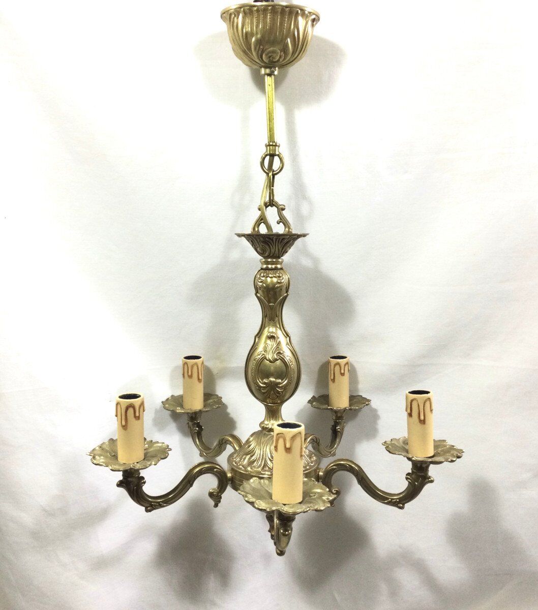 Chandelier 5 lights in bronze