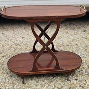 60s Mahogany Rolling Serving Trolley