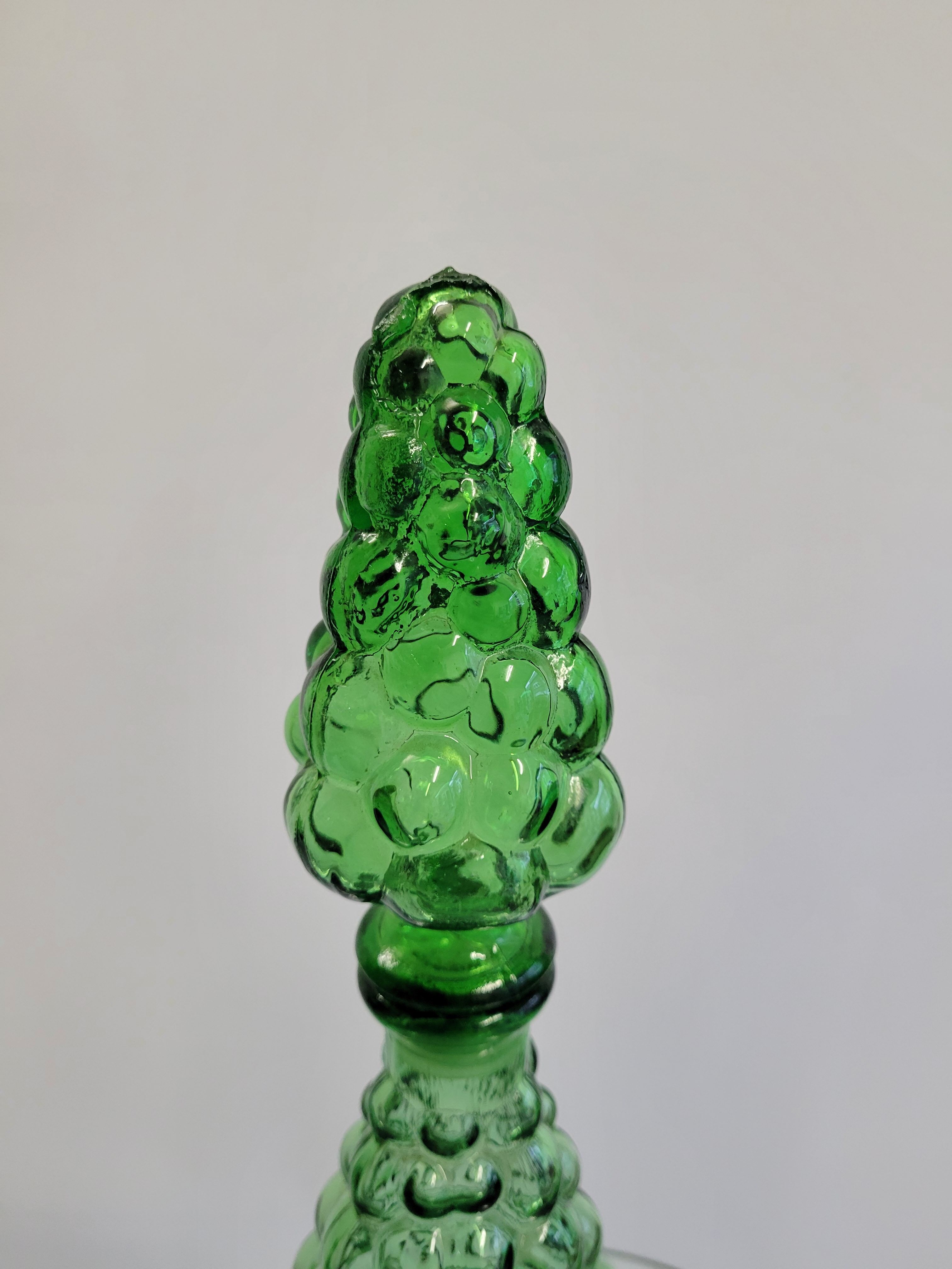 Green Empoli bubbles decanter