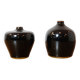Laslo for Mikasa, two small black vases from the 80s.