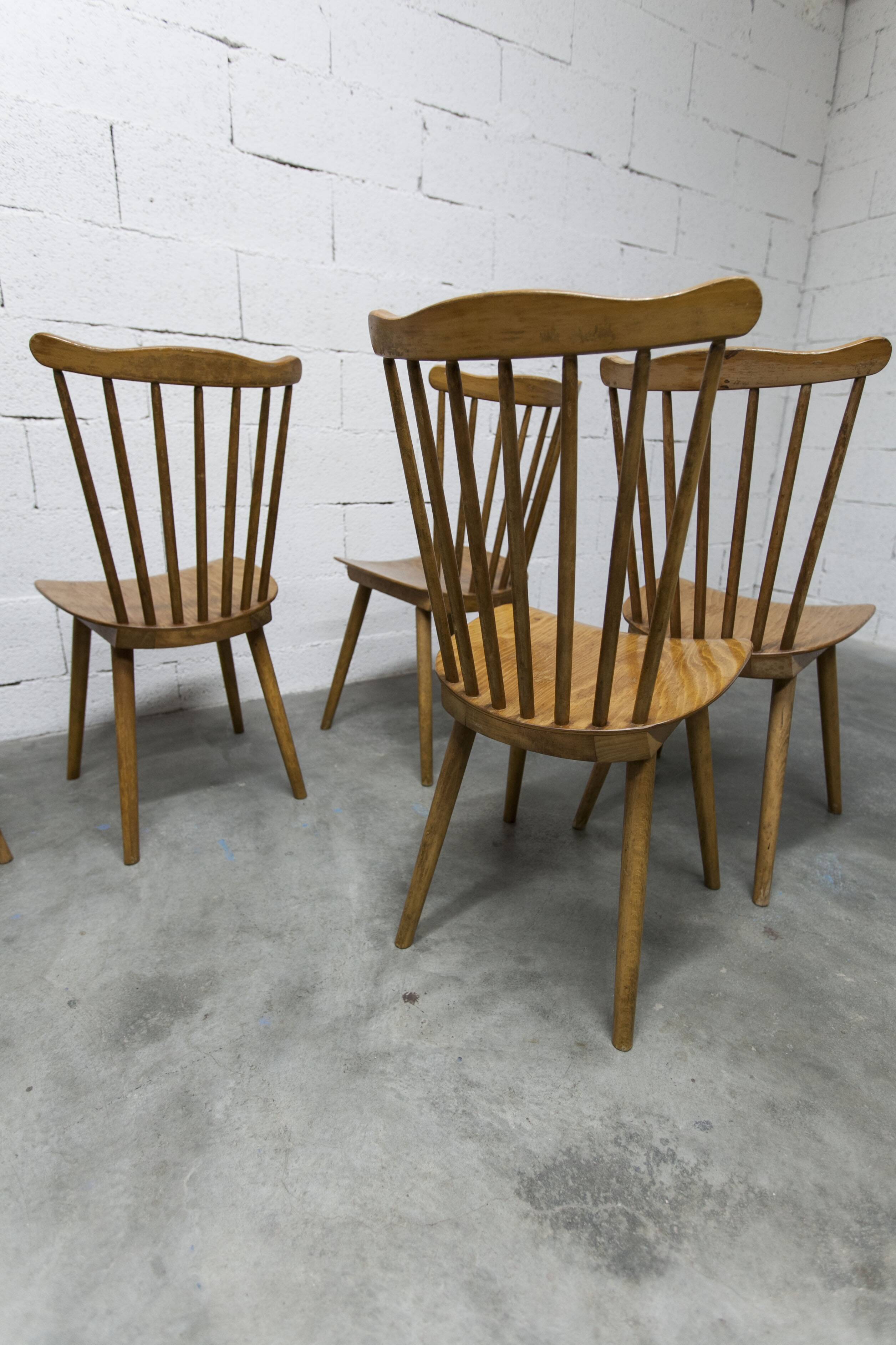 Ensemble de 6 chaises Baumann modèle Menuet
