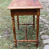 Solid wood table, one drawer, turned wood