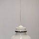 Suspension in white opaline with chrome trim, France circa 1970.