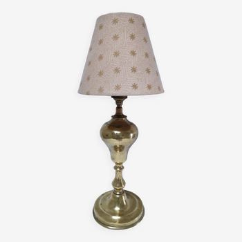 Solid brass lamp with star lampshade