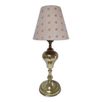 Solid brass lamp with star lampshade