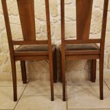 2 solid wood art deco chairs
