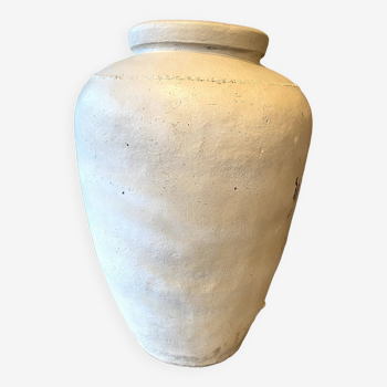 Old limed terracotta jar