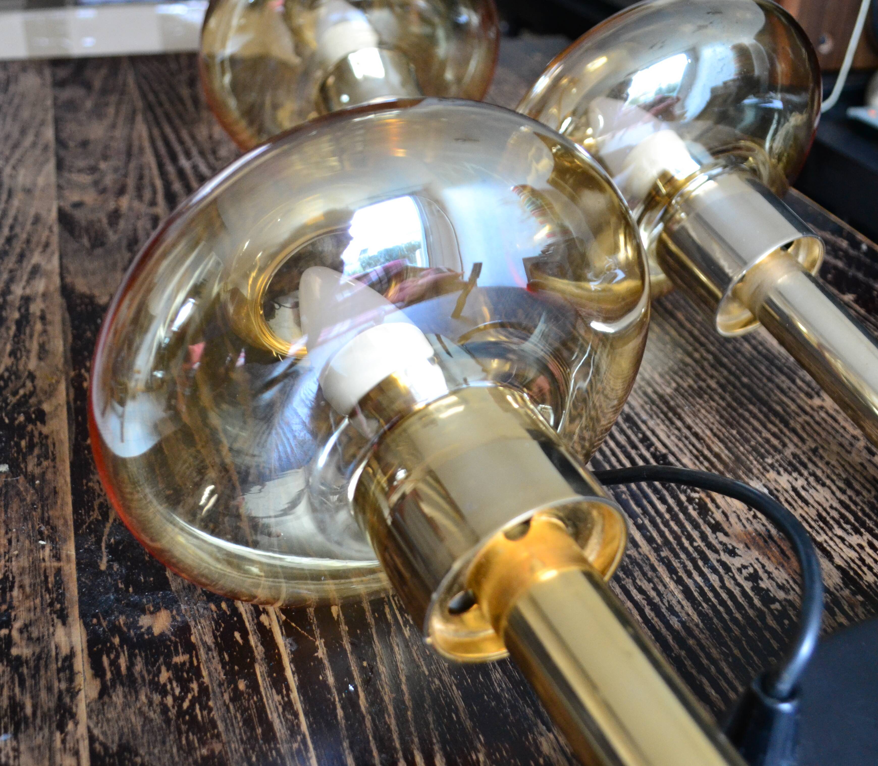 RAAK waterfall chandelier from the 70s with smoked glass