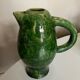 XL vase pitcher in green glazed clay Vallauris 1960