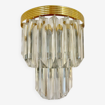 Venini Wall lamp glass and gold and chrome structure, year 1980