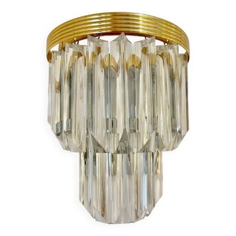 Venini Wall lamp glass and gold and chrome structure, year 1980