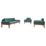 Romantica living room set by Piero Ranzani for Elam in walnut Italy 1950s