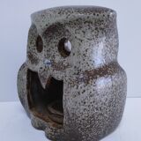 vintage pyrite stone owl candlestick