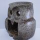 vintage pyrite stone owl candlestick