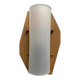 Vintage 60s wall light – wood, brass & perspex