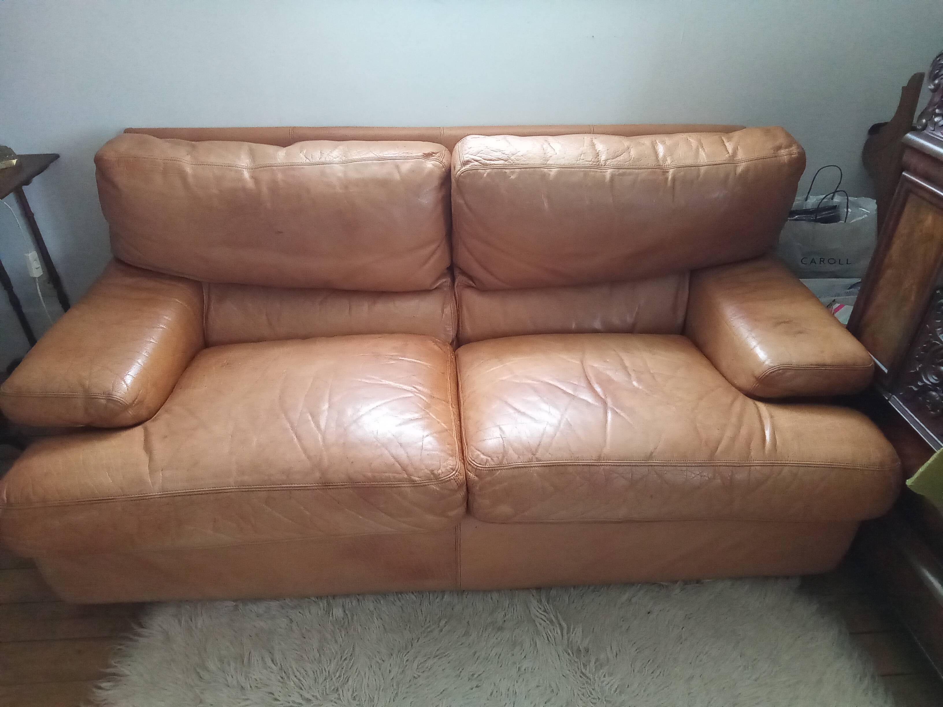 1970s leather sofa