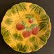 2 dessert plates in Sarreguemines fruit, strawberries and pears, early 19th century