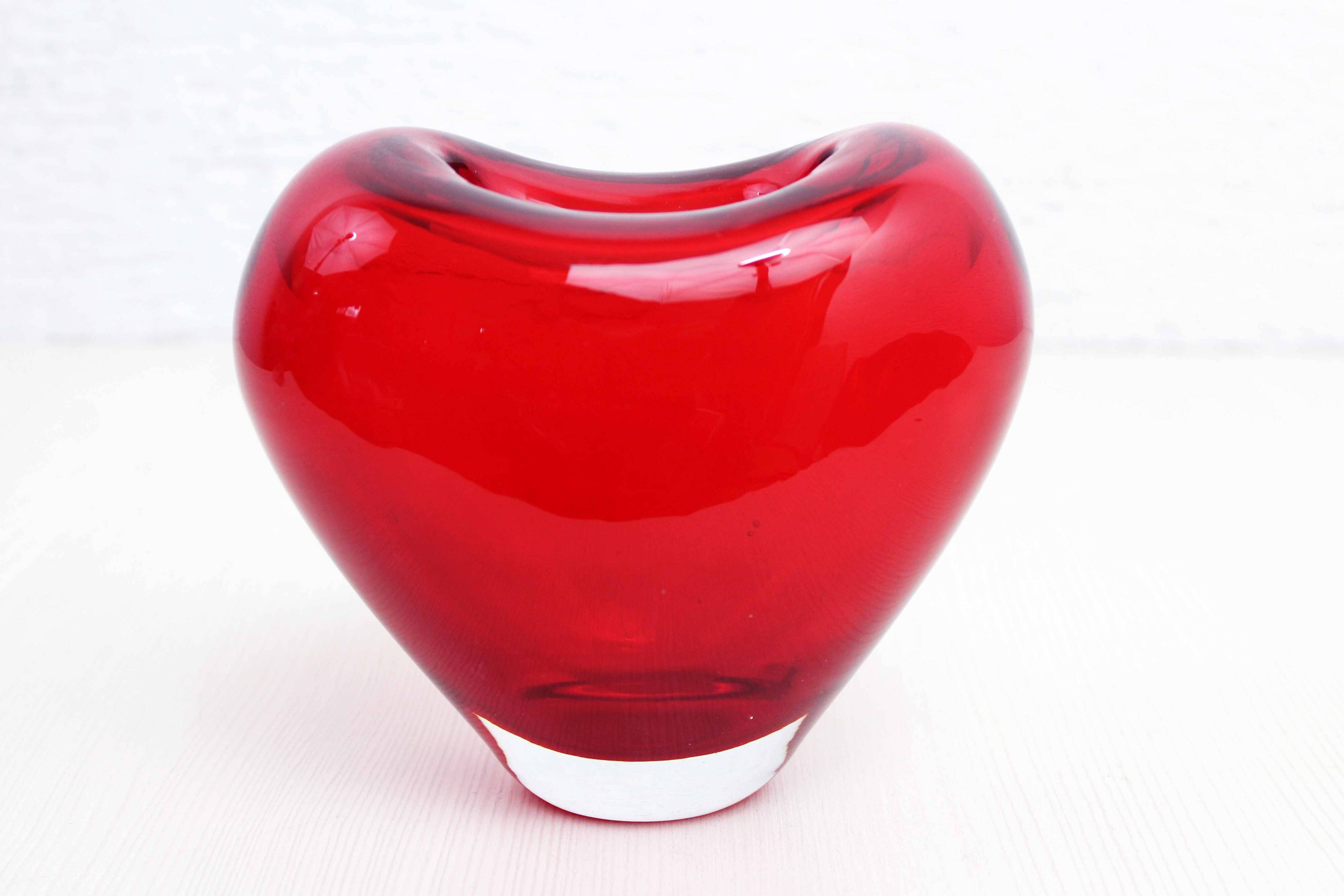 Vintage red glass vase