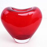 Vintage red glass vase