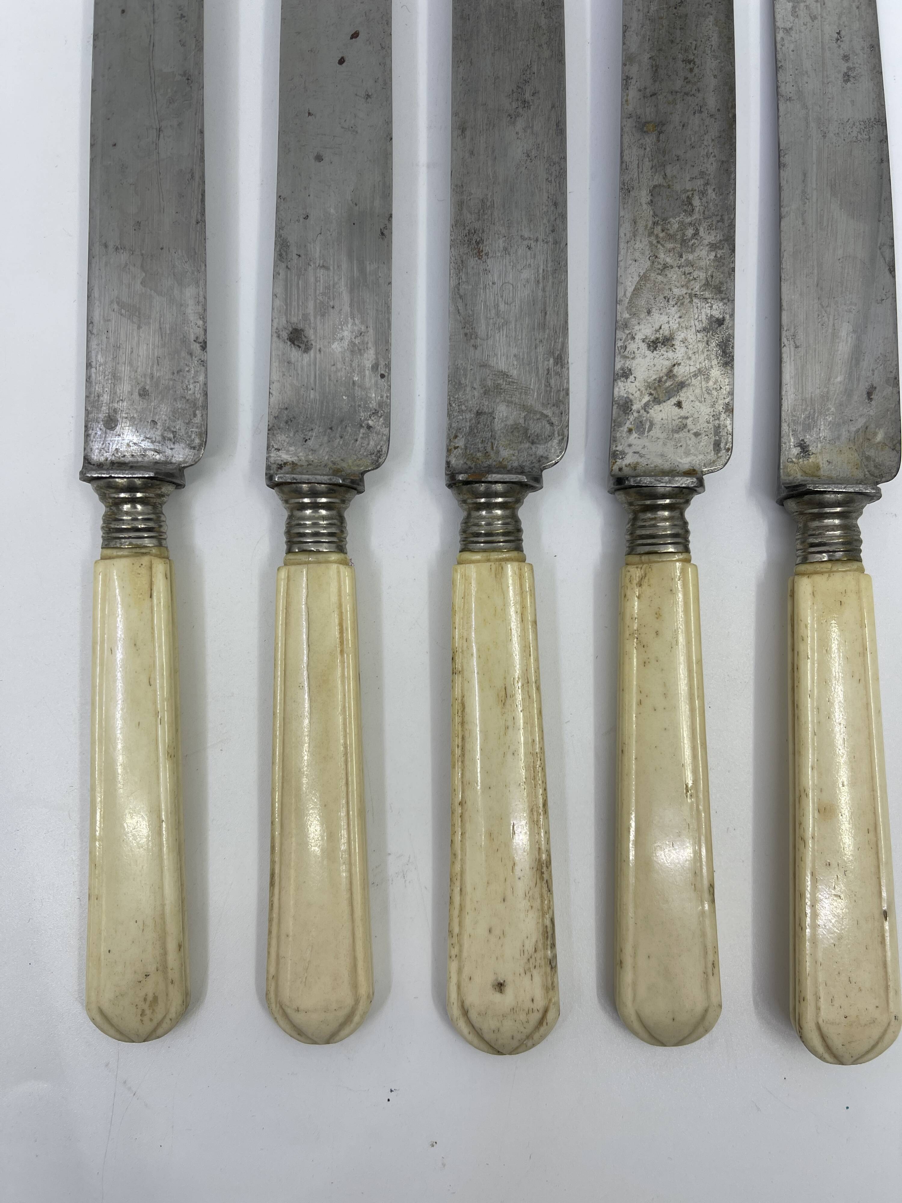 Lot de 5 couteaux à déjeuner manche ivoire