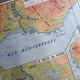 Vintage school map of France, Mediterranean, Corsica, Massif Central