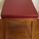 Stool in solid wood, covered with leatherette Burgundy