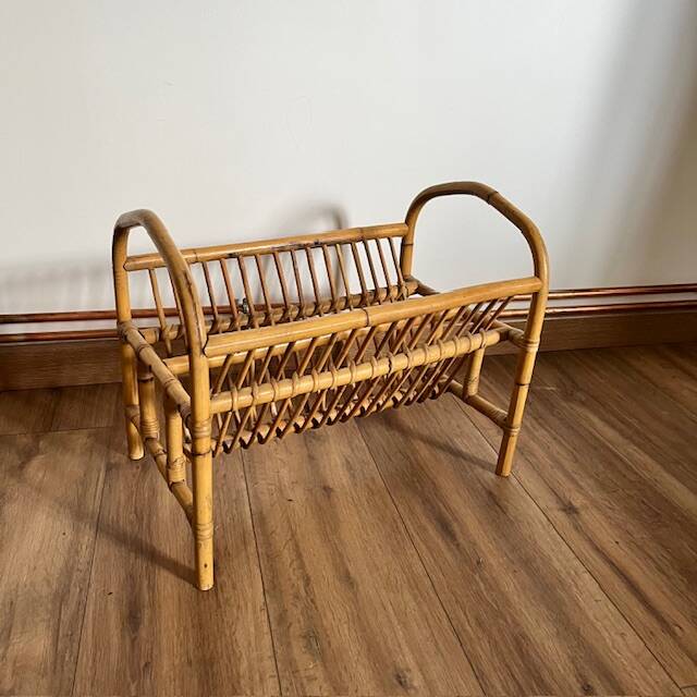 Rattan magazine rack