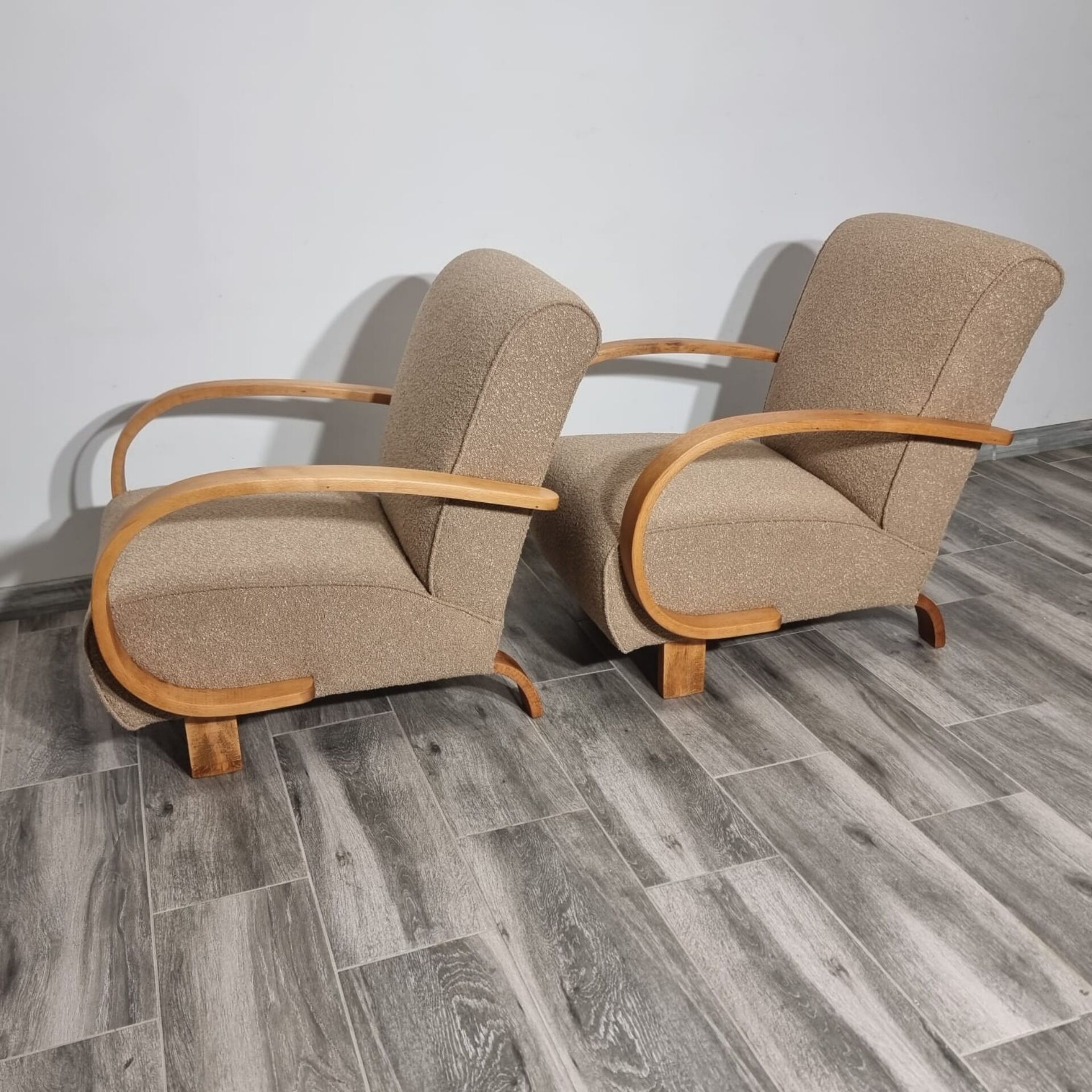 Art Deco Lounge Chairs from Jindřich Halabala, 1950s, Set of 2