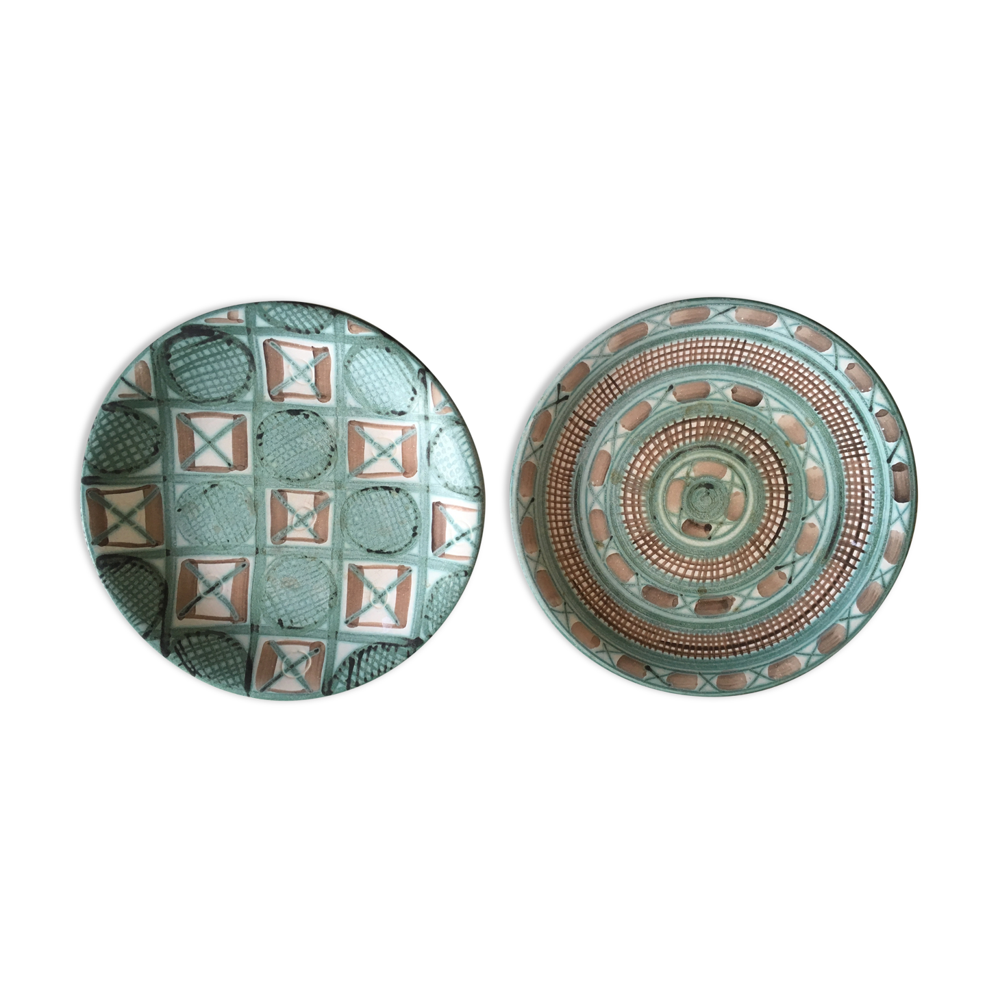 Plates flat ceramic Robert Picault 60s