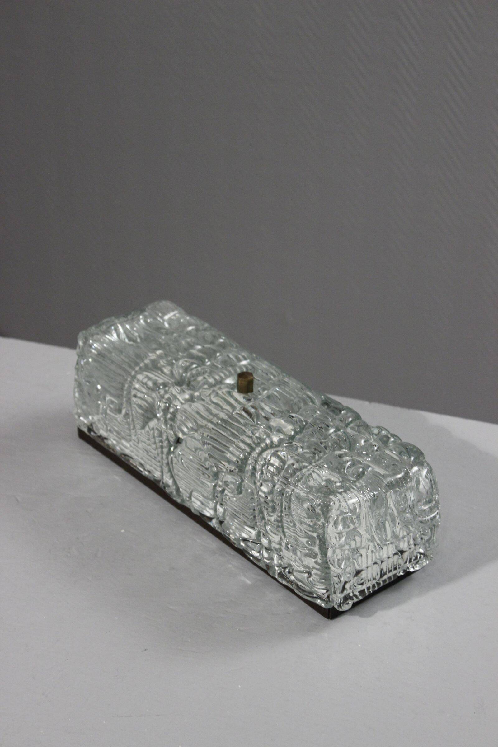 Vintage wall light frosted moulded glass 1970s