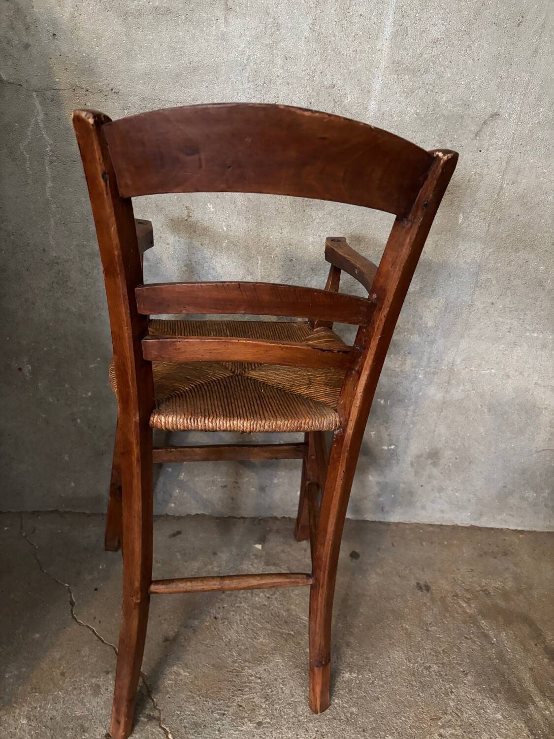 Old straw baby high chair