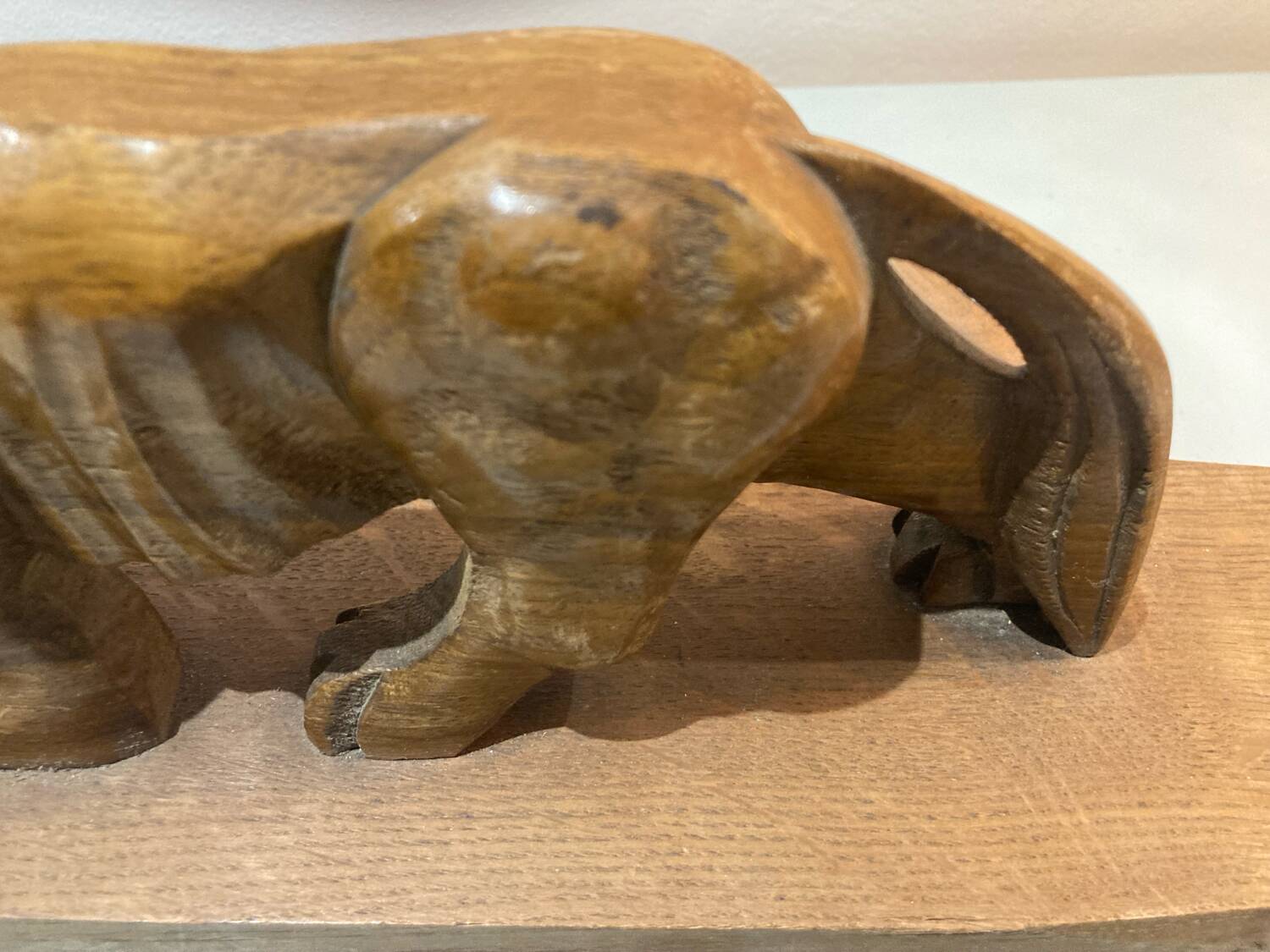 Wooden tiger sculpture