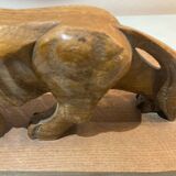 Wooden tiger sculpture