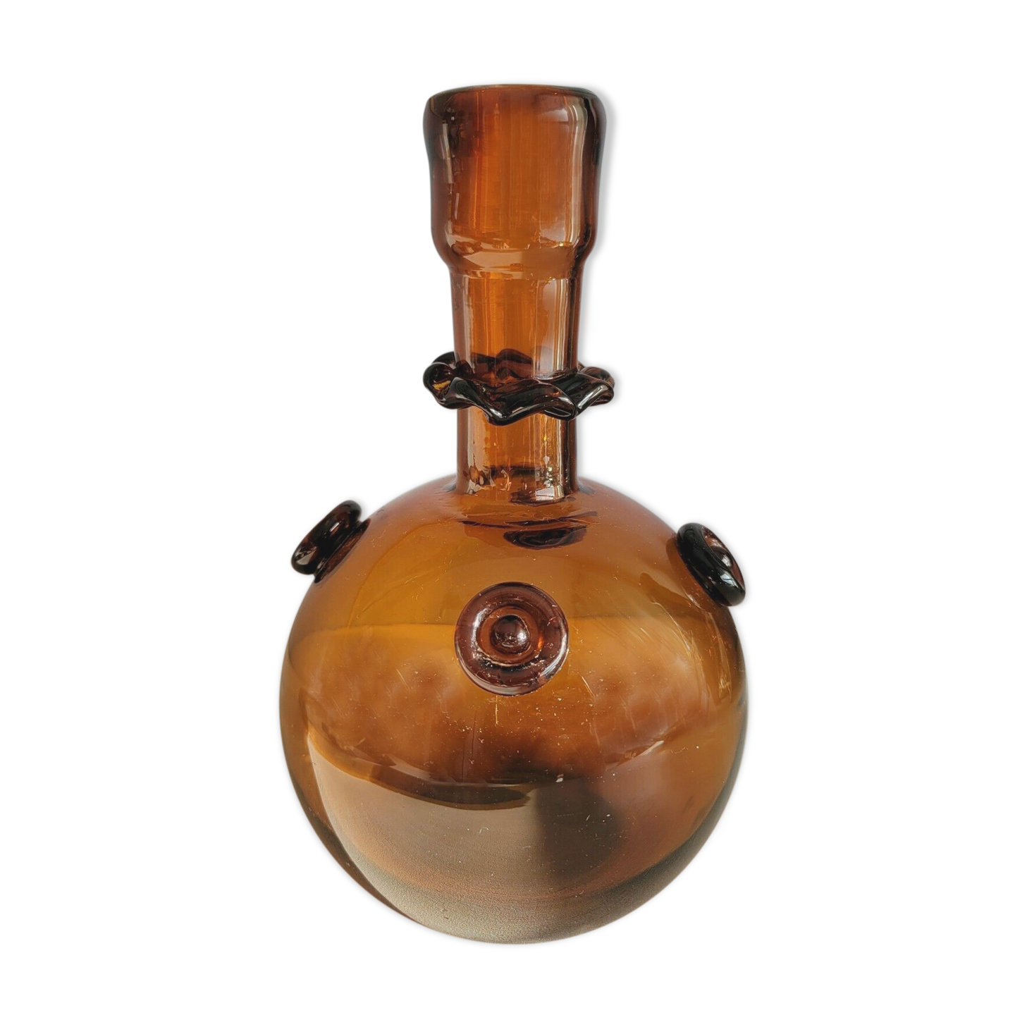 Brown blown glass decanter