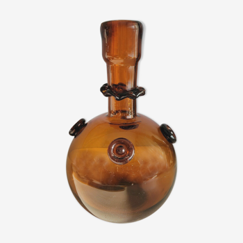 Brown blown glass decanter