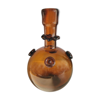 Brown blown glass decanter