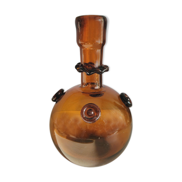 Brown blown glass decanter