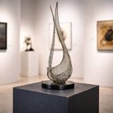 Signed Untitled Brass Wire Sculpture Bob Bennett (1979)