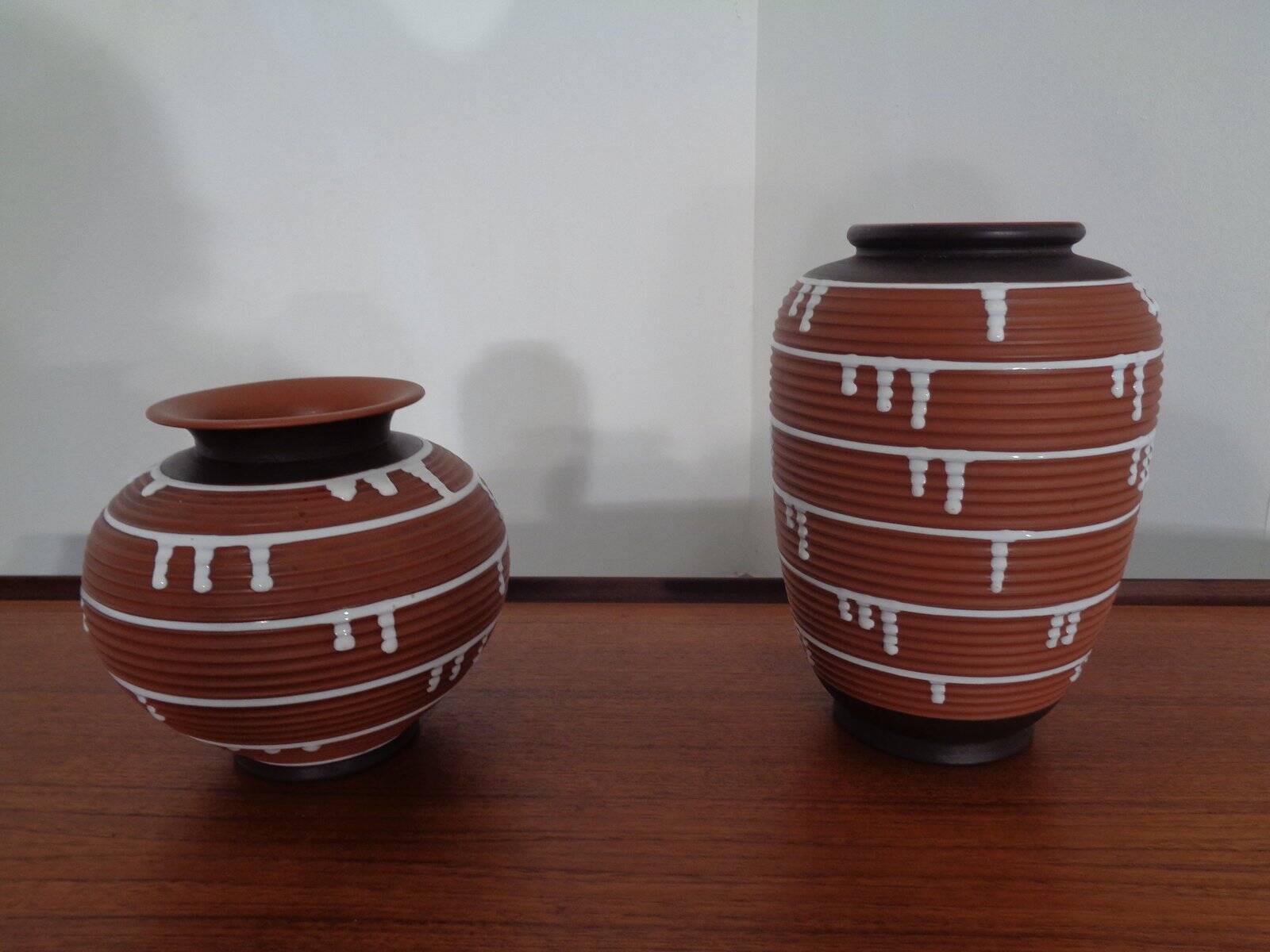 German ceramic vase, 1960s, set of 2