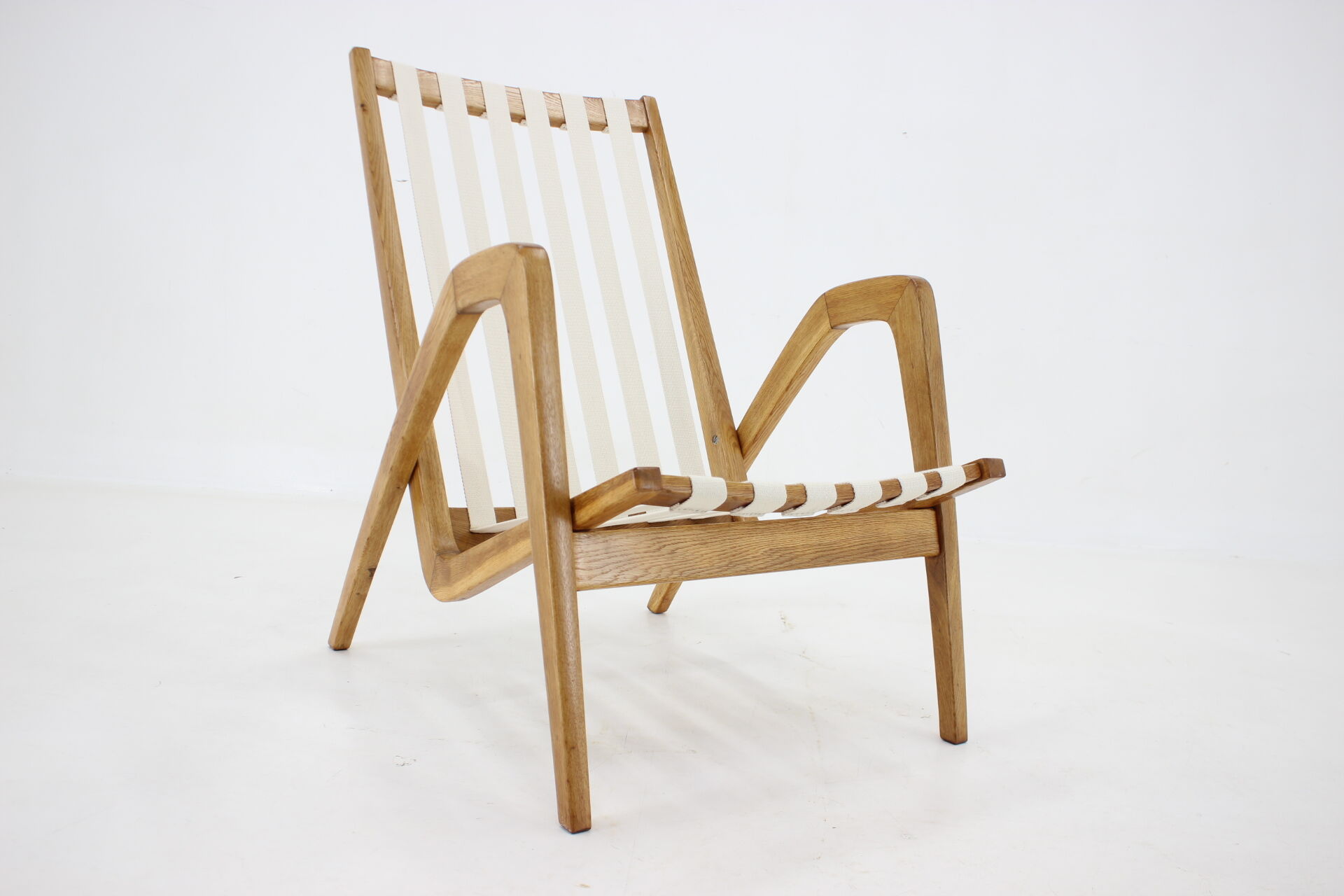 1970s Jan Vaněk Oak armchair, Czechoslovakia
