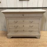 Patinated desk chest of drawers