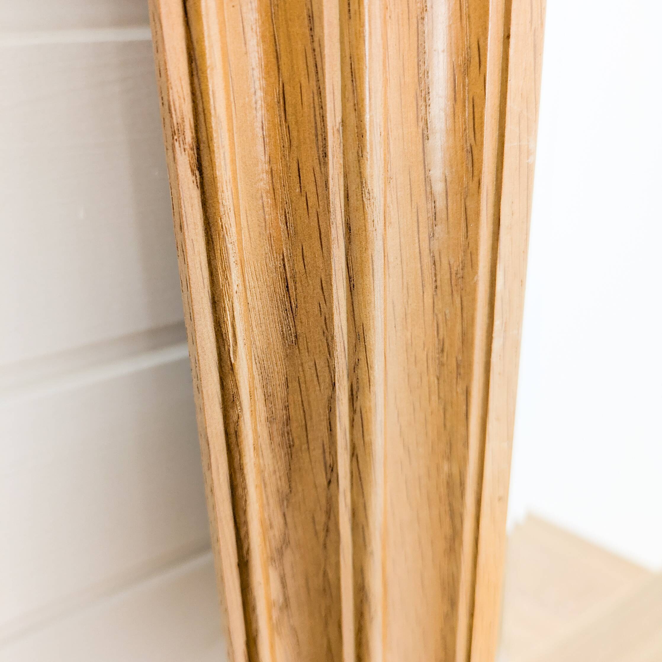 Miroir vintage octogonal en bois massif, style Mid-Century