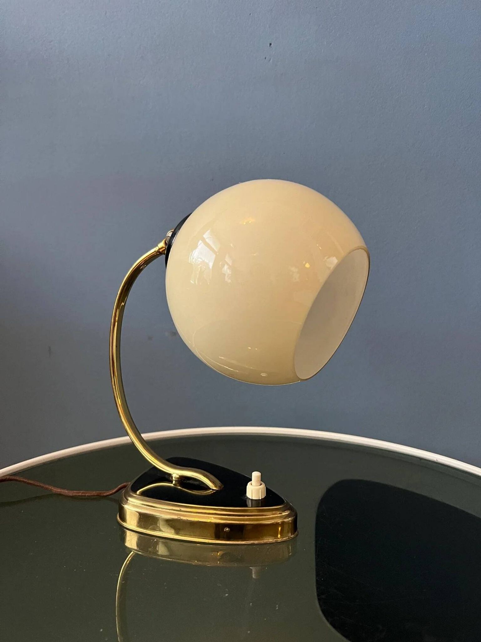 Mid-century art deco style opaline glass wall sconce or desk lamp
