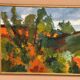Swedish Oil on Canvas "Autumn Landscape" by Stig Hallblom, Vintage & Framed