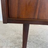 Danish retro vintage library in rosewood with sliding doors from the 1960s.