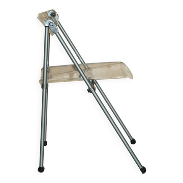 Metal and lucite folding chair, swivel backrest.