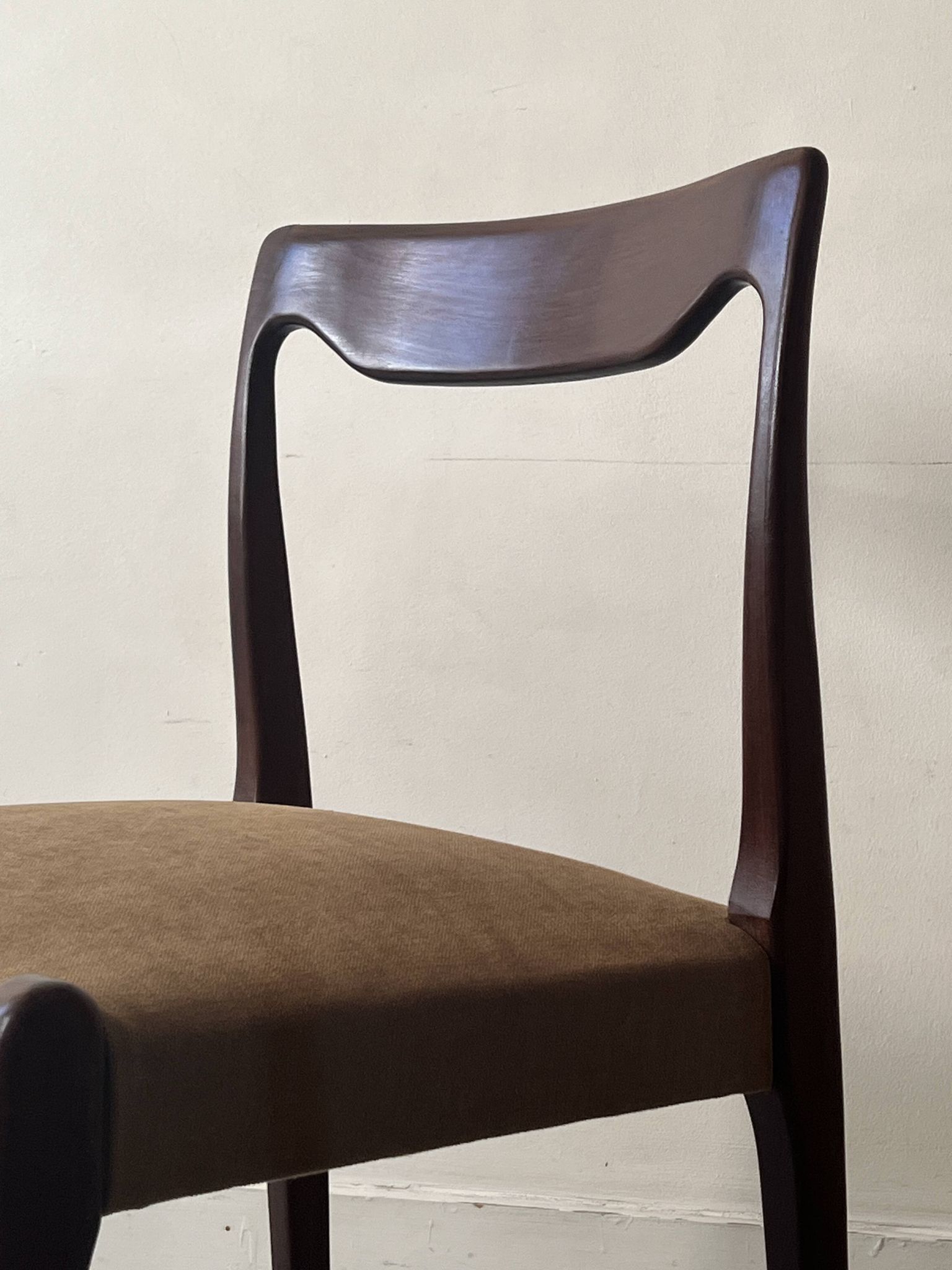Scandinavian chair in teak & velvet by Niels Otto Moller, Denmark 1950