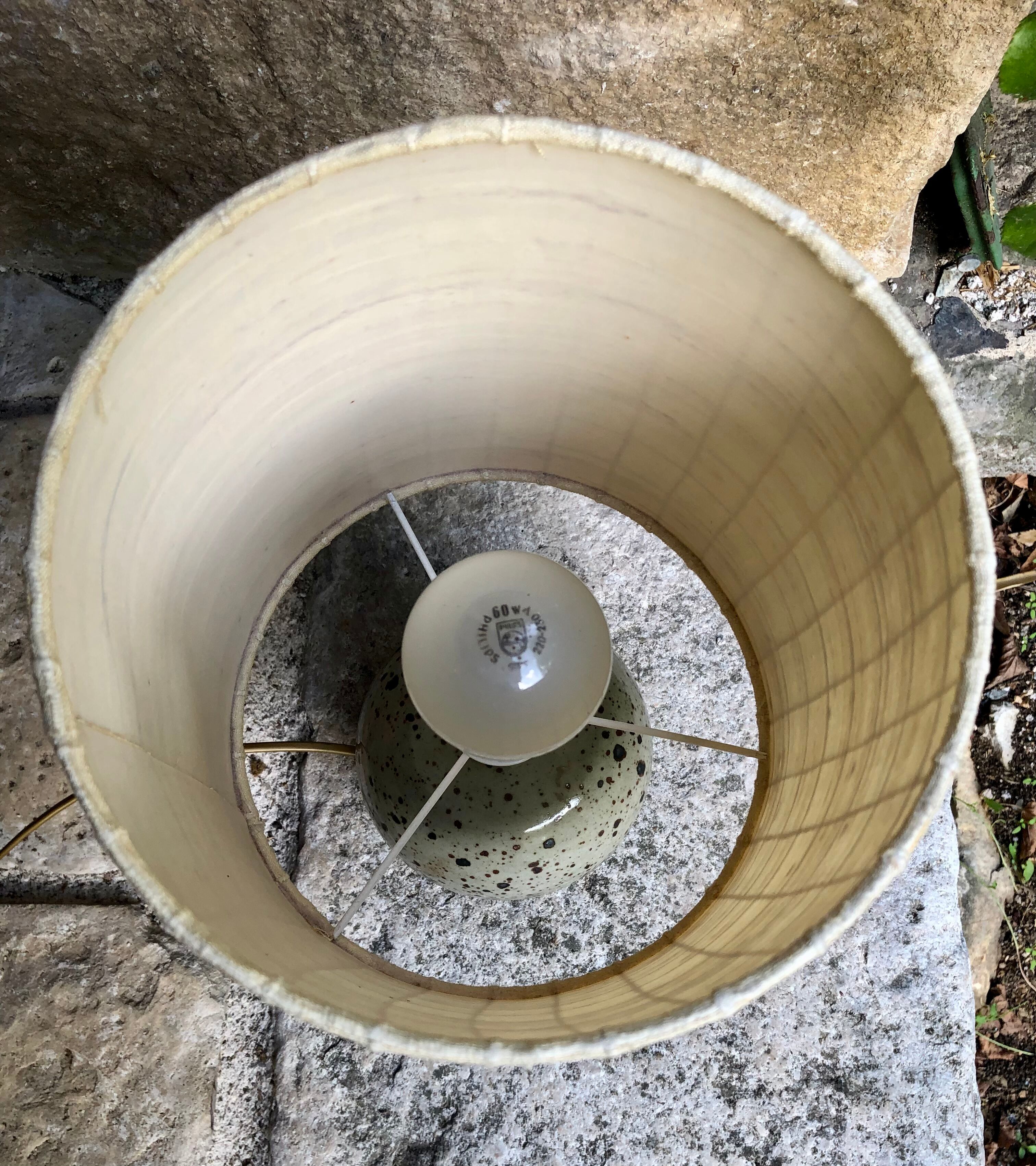 Ceramic table lamp and fabrics